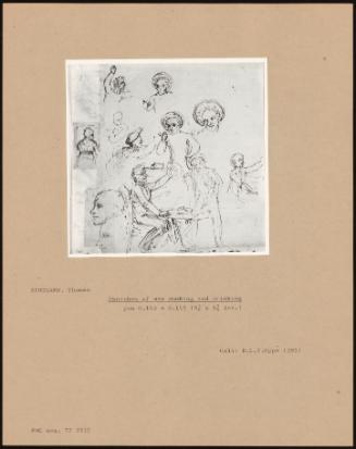 Sketches Of Men Smoking And Drinking