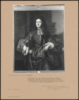 Portrait Of Sir James Bethune Of Bhebo, Wearing A Brown Coat & Red Cloak, Before A Balcony, A Landscape Beyond To The Right.