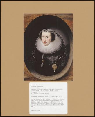 Portrait Of Sarah Harington, Lady Edmondes (C. 1566-1629). In A Feigned Marble Oval