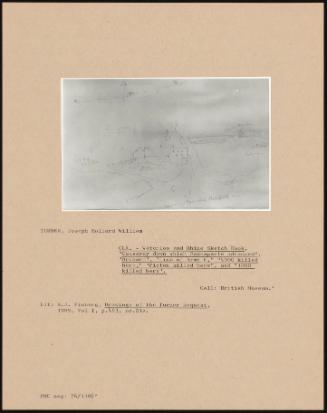 Clx. - Waterloo And Rhine Sketch Book, Causeway Down Which Bounaparte Advanced", "Orchard", "Line Of Army E," "4000 Killed Here," "Picton Killed Here", And 1000 Killed Here"."