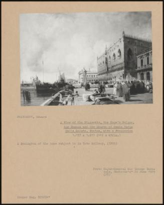 A View Of The Piazzetta, The Doge's Palace, The Dogana And The Church Of Santa Maria Della Salute, Venice, With A Procession