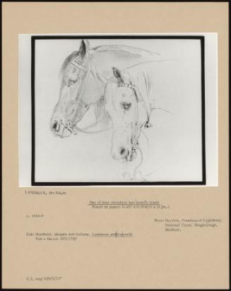 One Of Four Sketches: Two Horses Heads