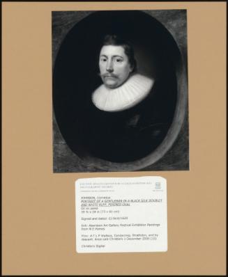 Portrait Of A Gentleman In An Black Silk Doublet And White Ruff, Feigned Oval