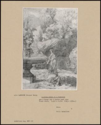 A Young Woman At A Fountain