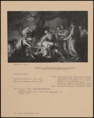 Achilles Lamenting The Death Of Patroclus