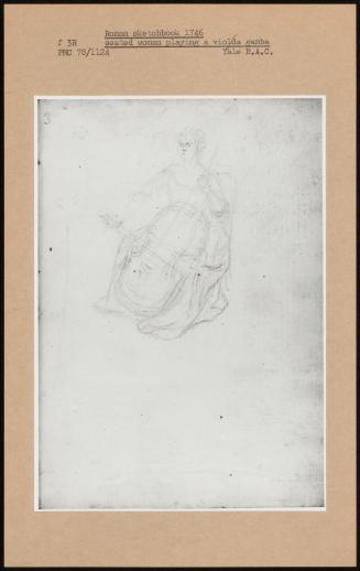 Roman Sketchbook 1746; Seated Woman Playing A Violda Gamba