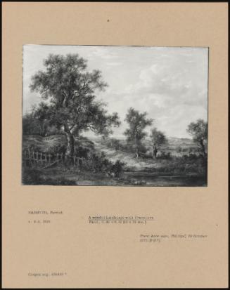 A Wooded Landscape With Travellers