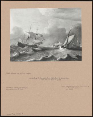 Dutch Men-O'-War And Other Shipping In Rough Seas