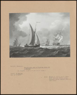 Men-Of-War And A Fishing Boat In A Breeze