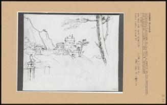 Unfinished Landscape Study, With A Castle In The Background, And A Musical In The Right Foreground