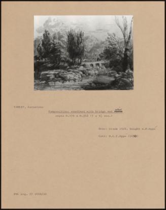 Composition: Woodland With Bridge And Weir