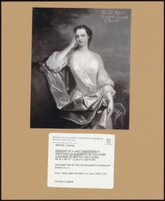 Portrait Of A Lady Traditionally Identified As Elizabeth Felton, Later Countess Of Bristol (1677-1741)