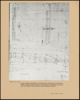 Wooden Bridge, Wettingen, Stripped-Down Elevation And details; Wooden Bridge, Schauffhausen, Stripped-Down Elevation Of Second Half Of Bridge, Full Elevation And Numerous details