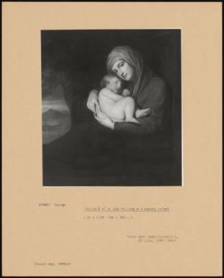 Portrait Of A Lady Holding A Sleeping Infant