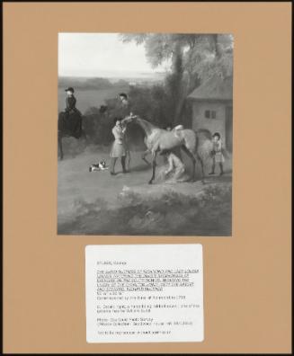 The Third Duchess Of Richmond And Lady Louisa Lennox Watching The Duke's Racehorses At Exercise On The South Downs; Wearing The Livery Of The Charlton Hunt; With The Bailiff And Steward, Richard Buckner