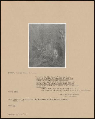 Studies In The Louvre" Sketch Book, Copy Of A Group Of Figures Of Men And Women In An Apparently Exhausted Condition, Most Of Them Looking Upwards And One Man In Centre With Arms Raised To Heaven. Might Be A Picture Of Israelites In Desert."