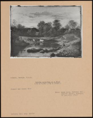 Cattle Watering by a Ford