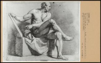 The Same Nude Man As In No 86, Seated In Profile To R, Pointing To His Board