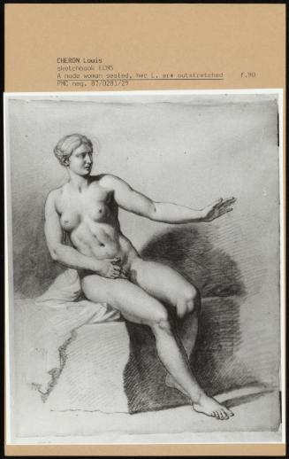 A Nude Woman Seated, Her L Arm Outstretched