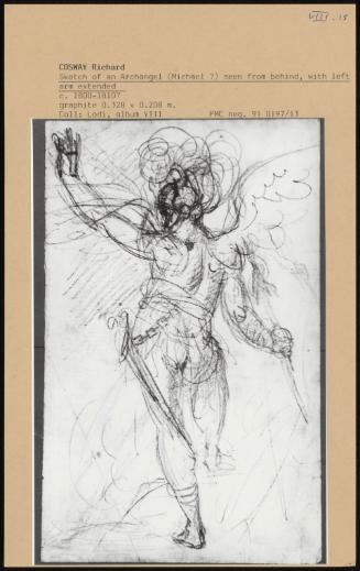 Sketch Of An Archangel (Michael ) Seen From Behind, With Left Arm Extended