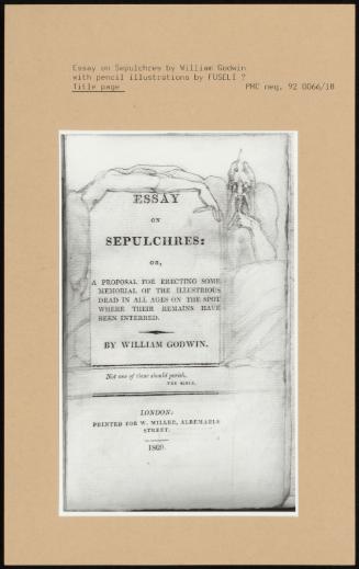 Essay on Sepulchres by William Godwin with pencil illustrations by Fuseli, Title Page