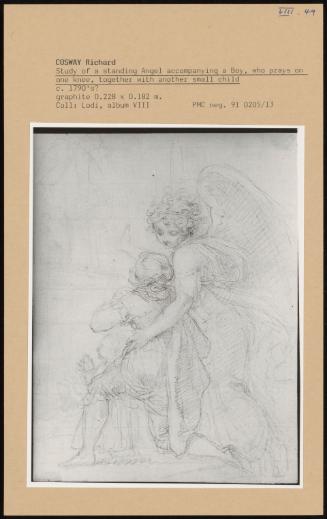 Study Of A Standing Angel Accompanying A Boy, Who Prays On One Knee, Together With Another Small Child