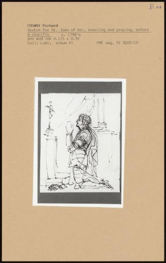 Sketch For St Joan Of Arc, Kneeling And Praying, Before A Crucifix