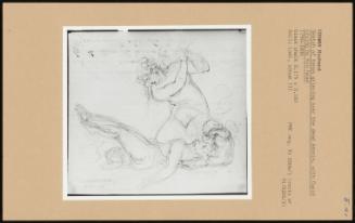 Sketch Of Venus Grieving Over The Dead Adonis, With Cupid Crying By His Head