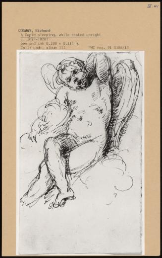 A Cupid Sleeping, White Seated Upright