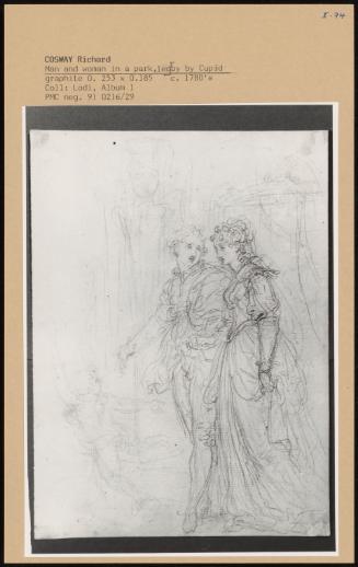 Man And Woman In Park, Led By Cupid