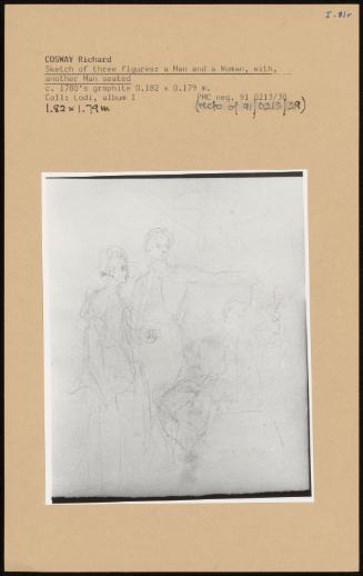 Sketch Of Three Figures: A Man And A Woan, With, Another Man Seated