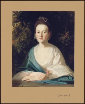 Portrait Of Miss Hippisley, In A White Dress And A Blue Shawl