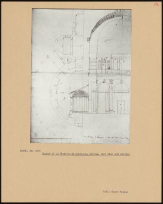 Church Of La Madonna Di Campagna, Verona, Half Plan And Section