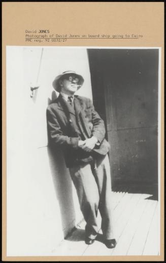 Photograph Of David Jones On Board Ship Going To Cairo