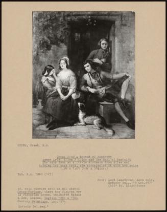 Scene From A Legend Of Montrose Annot Lyle, Allan M'aulay And The Earl Of Monteith She Sate Down At A Little Distance From Allan And Turning Her Char Back, She Accompanied It With Her Voice