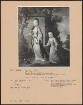 The Misses Paine Double Portrait Of Two Young Girls (Adapted From Reynolds' The Ladies York (1760))