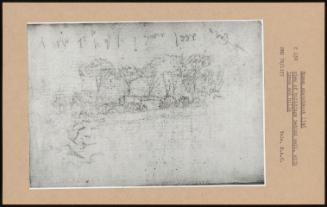 Roman Sketchbook 1746; View Of Buildings Behind Wall, With Trees And Hills