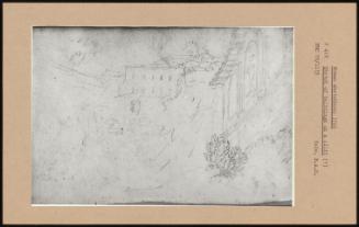 Roman Sketchbook 1746 Sketch Of Buildings On A Cliff