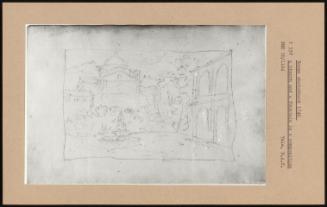 Roman Sketchbook 1746 A Church And A Fountain In A Composition