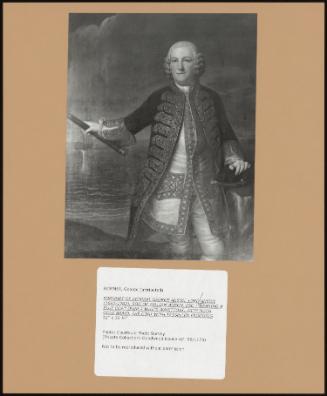 Portrait of Admiral George Anson, Lord Anson (1697-1762), Son of William Anson, Esq. ; Wearing a Blue Coat Over a White Waistcoat, with Much Gold Braid, the Coat with Tasselled Frogging