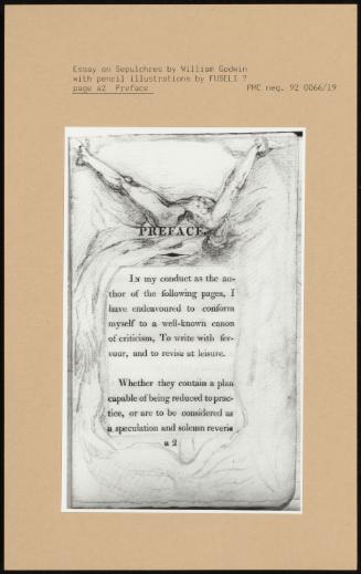 Essay on Sepulchres by William Godwin with pencil illustrations by Fuseli, Page A2 Preface