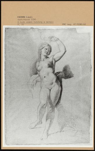 Sketchbook Ecm5; a Nude Woman Holding a Scroll