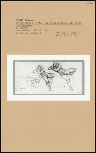 Two Sketches Of A Man, Reclining On Rck, With Hands Held Together