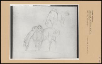 Sketch Of Two Horses Grazing