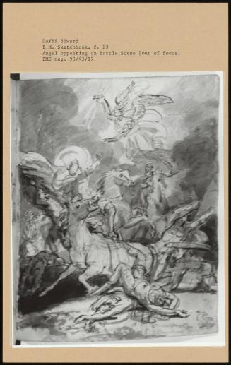 B M Sketchbook, F 83 ; Angel Appearing On Battle Scene [Out Of Focus]