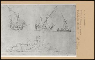 Studies of Feluccas and Castle