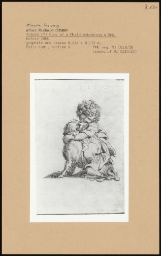 Traced Copy Of A Child Embracing A Dog