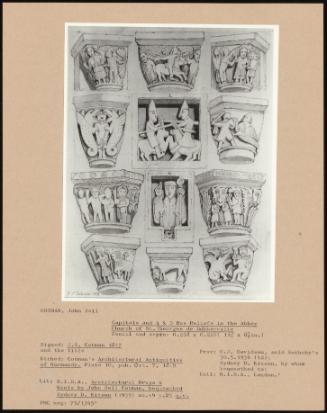 Capitals And A & B Bas Reliefs In The Abbey Church Of St. Georges De Boscherville