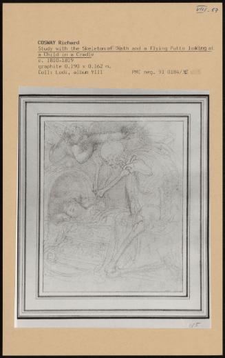 Study With The Skeleton Of Death And A Flying Putto Looking At A Child In A Cradle