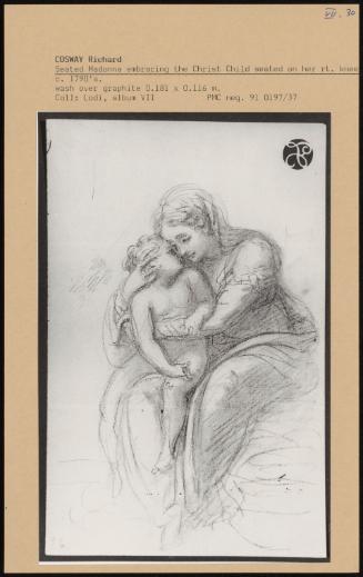 Seated Madonna Embracing The Christ Child Seated On Her Rt Knee